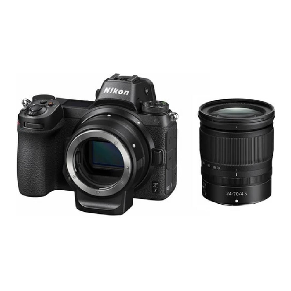 Nikon Z 7 Mirrorless Digital Camera (Body Only) Kit with Charger, Battery, Cables, Neck Strap - Black