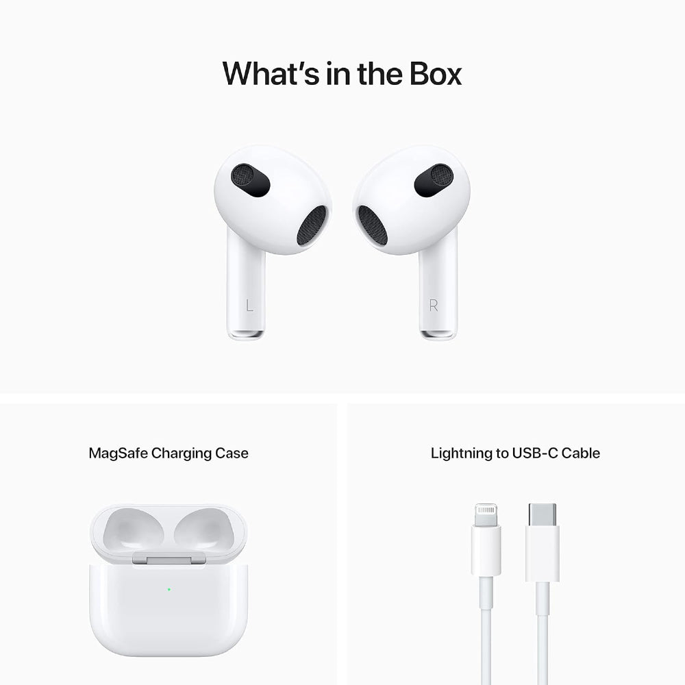 Apple AirPods (3rd generation) with Lightning Charging Case Bluetooth (White, True Wireless)
