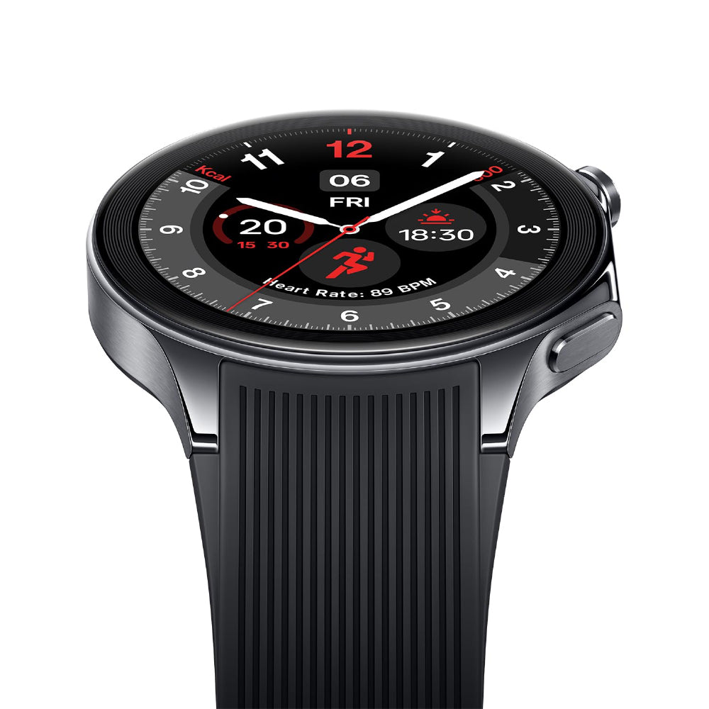 OnePlus Watch 2 with Wear OS 4,Snapdragon W5 Chipset,Upto 100hrs battery life,1.43’’ AMOLED Display, Stainless Steel & Sapphire Crystal build,Dual Frequency GPS, 5 ATM, IP68 & BT Calling (Black Steel)