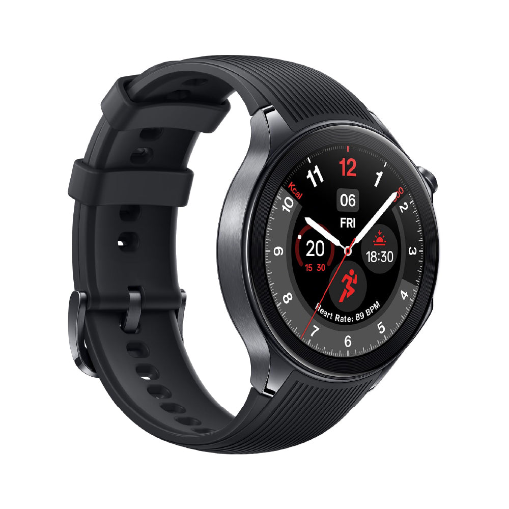 OnePlus Watch 2 with Wear OS 4,Snapdragon W5 Chipset,Upto 100hrs battery life,1.43’’ AMOLED Display, Stainless Steel & Sapphire Crystal build,Dual Frequency GPS, 5 ATM, IP68 & BT Calling (Black Steel)