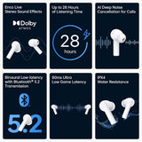 Oppo Enco Air2i Bluetooth Truly Wireless in-Ear Earbuds with Mic, Fast Charging & Up to 28Hrs Battery -Moonlight