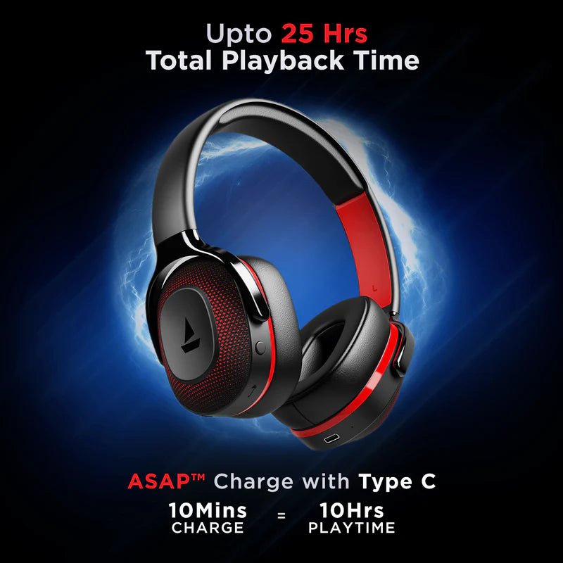 boAt Bassheads 950v2 Wired Headset (Raging Black, On the Ear)