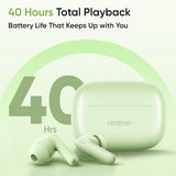 realme Buds N1 True Wireless in-Ear Earbuds with 46dB Hybrid ANC, 360° Spatial Audio, 12.4mm Dynamic Bass Driver, Upto 40Hrs Battery and Fast Charging (Energizing Green)