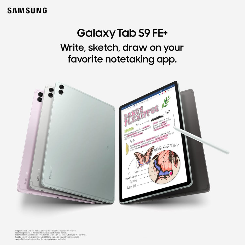 Samsung Galaxy Tab S9 FE+ 31.50 cm (12.4 inch) Display, RAM 8 GB, ROM 128 GB Expandable, S Pen in-Box, Wi-Fi, IP68 Tablet, Gray