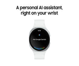 Smartwatch with a screen displaying 'Ask Google Gemini' on a white background