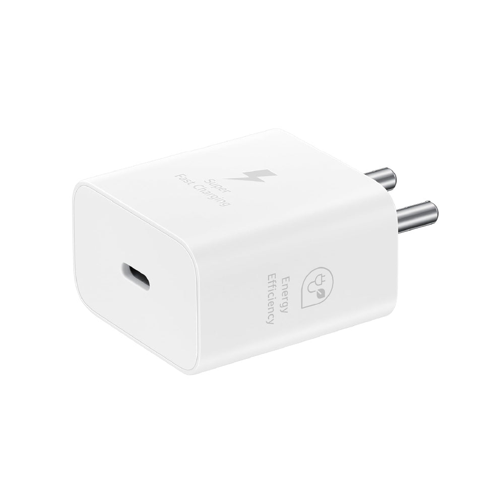 Side angle of CarrotKart Samsung Original 25W USB Type Charger – India | CarrotKart