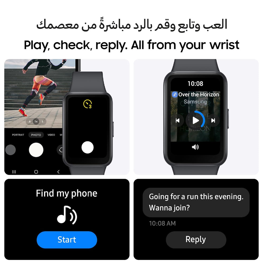 Samsung Galaxy Fit3 Light and Sleek Fitness Band, 13 Days Battery, 100+ Exercises and Sleep Tracking, Dark Gray (Black)