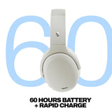 Skullcandy Crusher ANC 2 Over-Ear Wireless Headphones 100 dB| Active Noise Cancellation, Sensory Bass, Dual Pairing, 50H Battery, Rapid Charge, Alexa Built-in | Bone, Off White