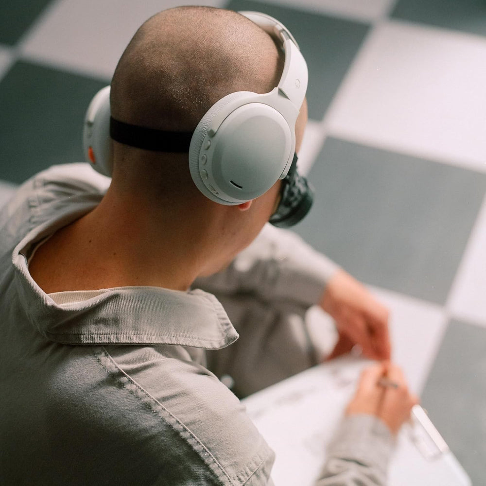 Skullcandy Crusher ANC 2 Over-Ear Wireless Headphones 100 dB| Active Noise Cancellation, Sensory Bass, Dual Pairing, 50H Battery, Rapid Charge, Alexa Built-in | Bone, Off White