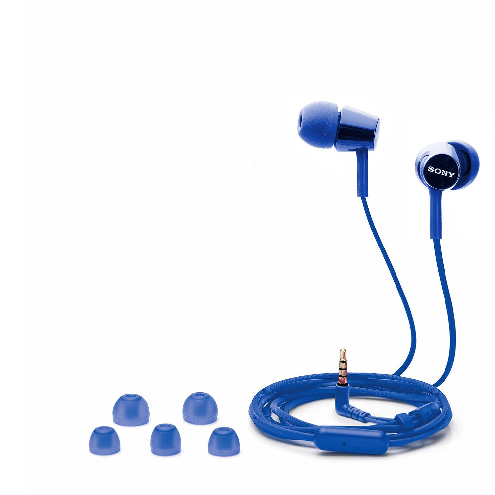 Sony MDR-EX150AP In-Ear Headphones with Mic (Dark Blue)