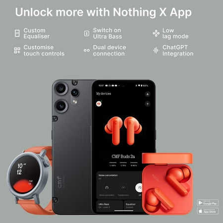 Close-up of CarrotKart CMF by Nothing Buds 2a Earbuds – India | CarrotKart