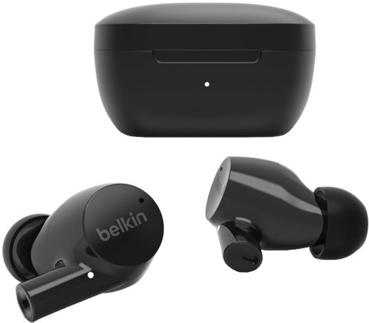 BELKIN TWS Earbuds IPX5,Up to 31 hrs. Playtime Wireless Charging Dual mic on Each Side Bluetooth Headset (Black, True Wireless)
