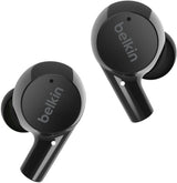 BELKIN TWS Earbuds IPX5,Up to 31 hrs. Playtime Wireless Charging Dual mic on Each Side Bluetooth Headset (Black, True Wireless)