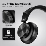 Hammer Bash Lite Wired and Wireless Headphones with Mic, Deep Bass, 40mm Drivers, Bv5.3 Bluetooth Headset (Black, On the Ear)