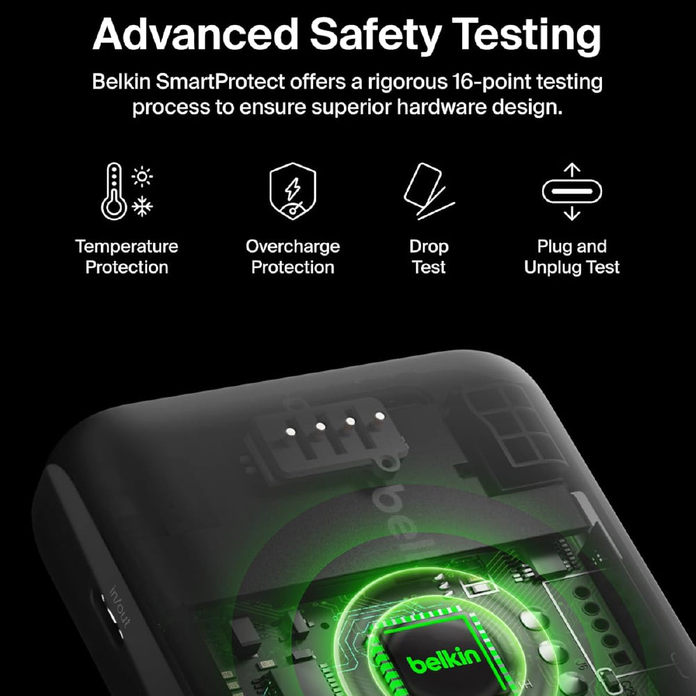 Belkin Qi2 10000 mAh Magsafe Wireless Power Bank | 15W Wireless Fast Charging, Compatible w/iPhone 17, Air, Pro, Pro Max, Google Pixel 10, etc. | 2 Years Warranty | Black