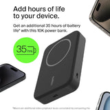 Belkin Qi2 10000 mAh Magsafe Wireless Power Bank | 15W Wireless Fast Charging, Compatible w/iPhone 17, Air, Pro, Pro Max, Google Pixel 10, etc. | 2 Years Warranty | Black