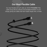 Belkin Boostcharge Flex Silicone USB-C To USB-C Cable (1M/3.3FT), Mfi-Certified Charging USB Cable For iPhone 16 Series, Samsung Galaxy Series, Google Pixel, & More With Cable Clip - Black