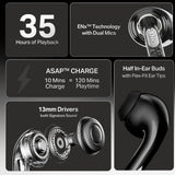 boAt Airdopes 101v2, 35H Battery, ENx Tech, 13mm Drivers, ASAP Charge, Flex-Fit Ear Tips,Stream Ad Free Music via App Support, Bluetooth Earbuds, TWS Ear Buds Wireless Earphones with mic (Pitch Black)