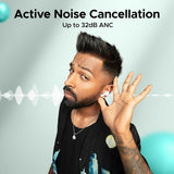 boAt Airdopes 161 ANC TWS Earbuds w/ 32 dB ANC, 50 hrs Playback, 50 ms Low Latency BEASTTM Mode, IWPTM Tech, Dual EQ Modes, 4 Mics with ENx, ASAP Charge, Bluetooth v5.3(Green)