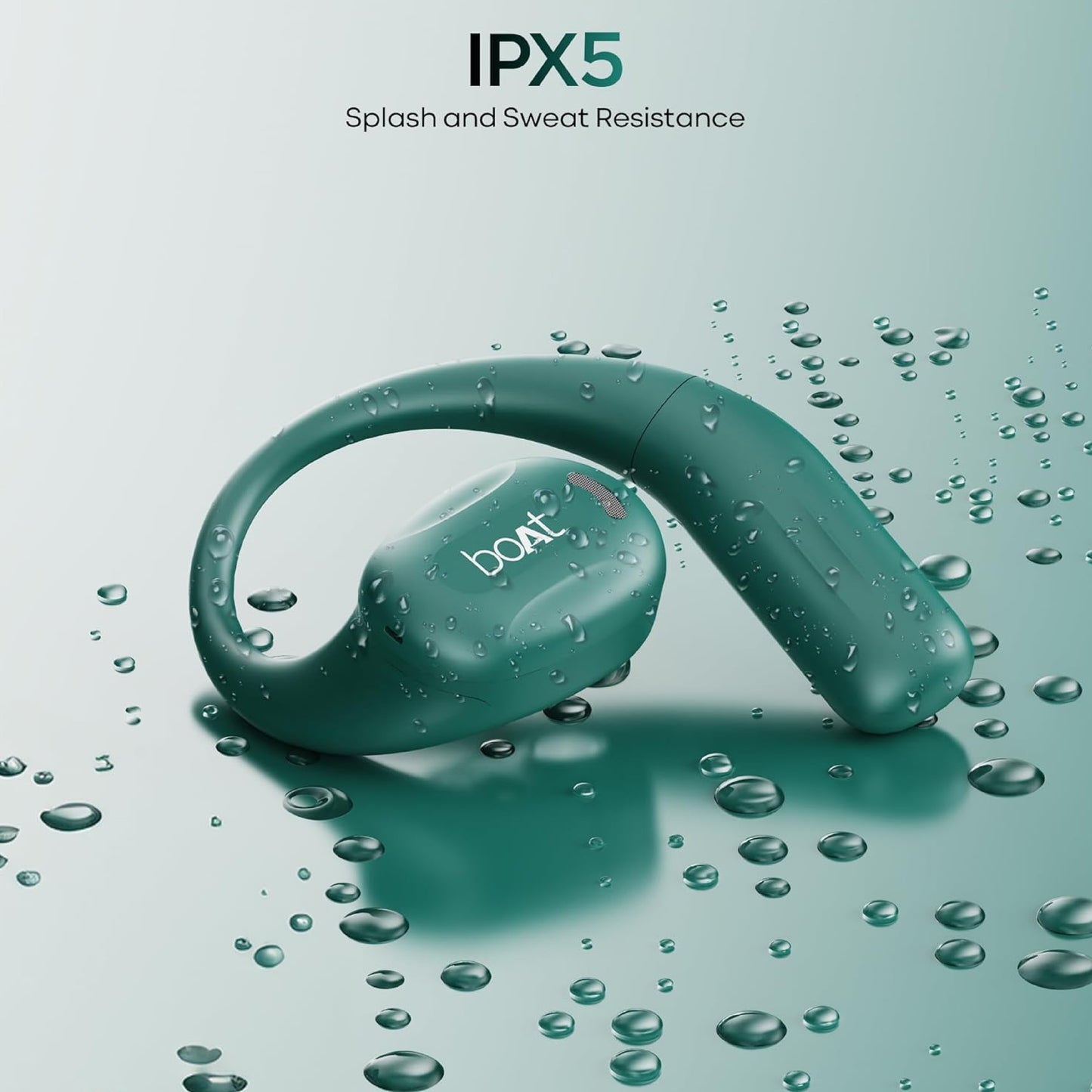 boAt Airdopes Progear Bluetooth Open-Ear Ear Buds for Outdoor Sports W/Air Conduction Tech,in Ear,4 Mics W/Ai-Enx,100Hrs Playback,15Mm Drivers,Secure Fit,Beast Mode W/ 40Ms Latency,ASAP Charge Green