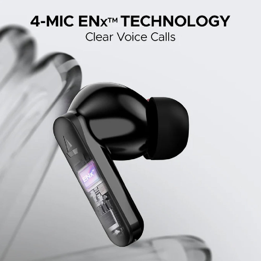 Boat Airdopes Ultra Plus, 50 H Battery, 4Mics ENx, ASAP Charge, Low Latency, Stream Ad Free Music via App Support, Bluetooth Earbuds, TWS Ear Buds Wireless Earphones with mic (Midnight Black)
