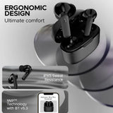 Boat Airdopes Ultra Plus, 50 H Battery, 4Mics ENx, ASAP Charge, Low Latency, Stream Ad Free Music via App Support, Bluetooth Earbuds, TWS Ear Buds Wireless Earphones with mic (Midnight Black)