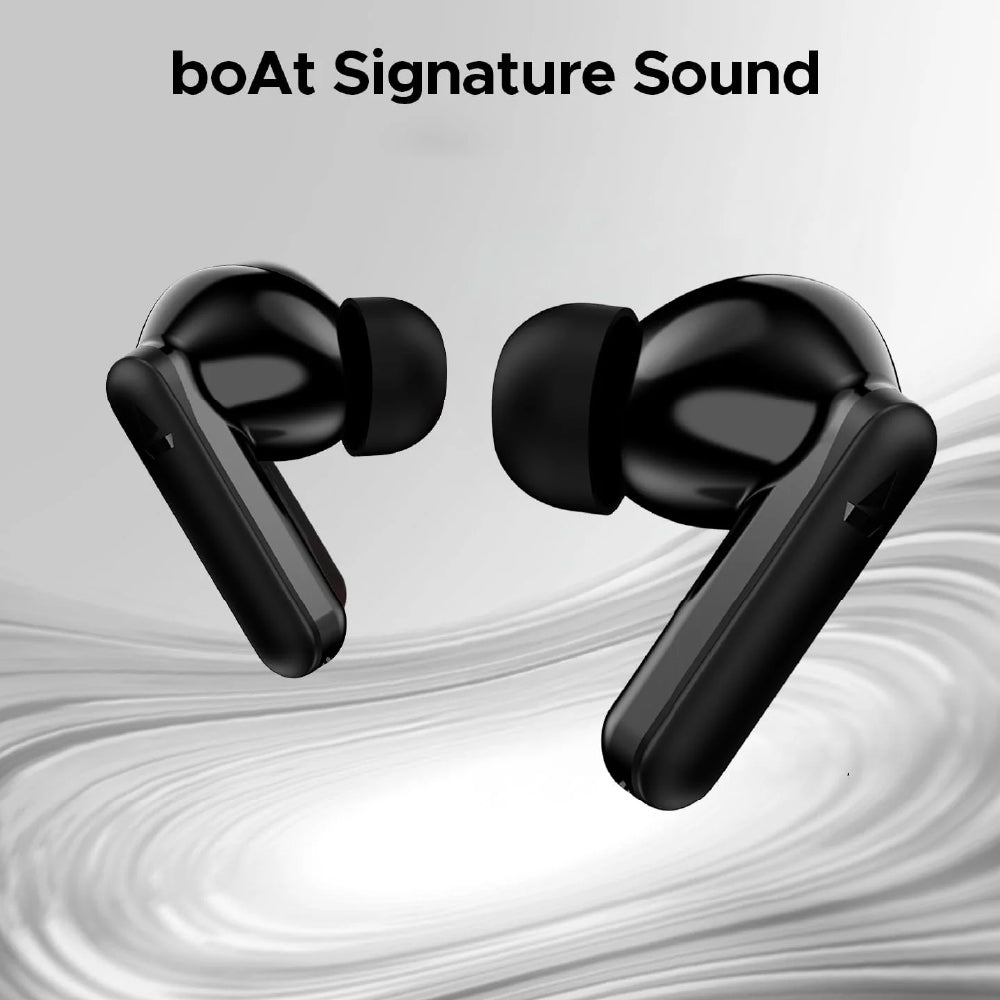 Boat Airdopes Ultra Plus, 50 H Battery, 4Mics ENx, ASAP Charge, Low Latency, Stream Ad Free Music via App Support, Bluetooth Earbuds, TWS Ear Buds Wireless Earphones with mic (Midnight Black)