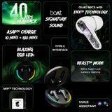 boAt Immortal 141 Bluetooth Gaming Wireless Earbuds with BEAST™️Mode, ASAP™️ Charge, Bluetooth v5.3