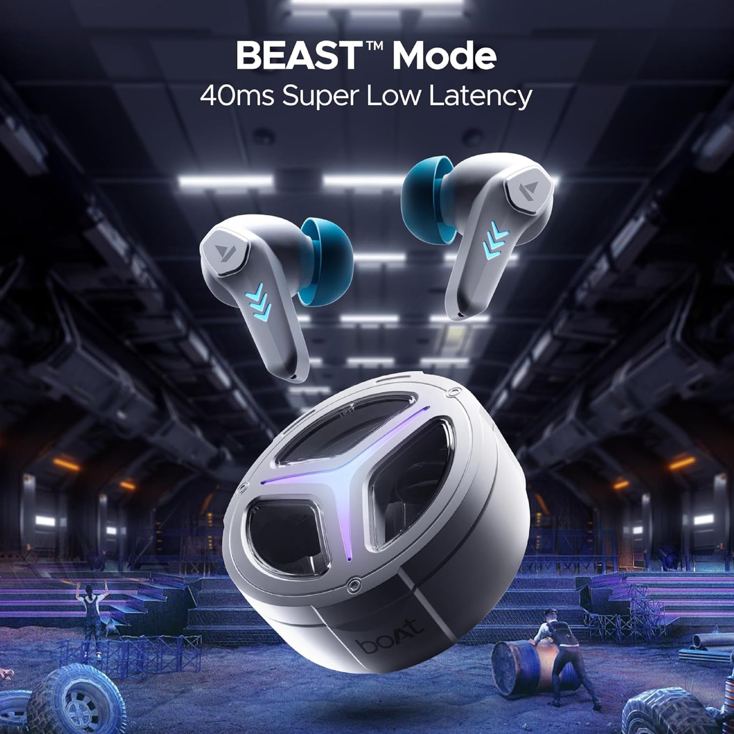 BoAt Immortal 171 Wireless Gaming Earbuds 40ms Low Latency with BEAST™ Mode, 40 Hours Gameplay, IPX5 Water, BT v5.3