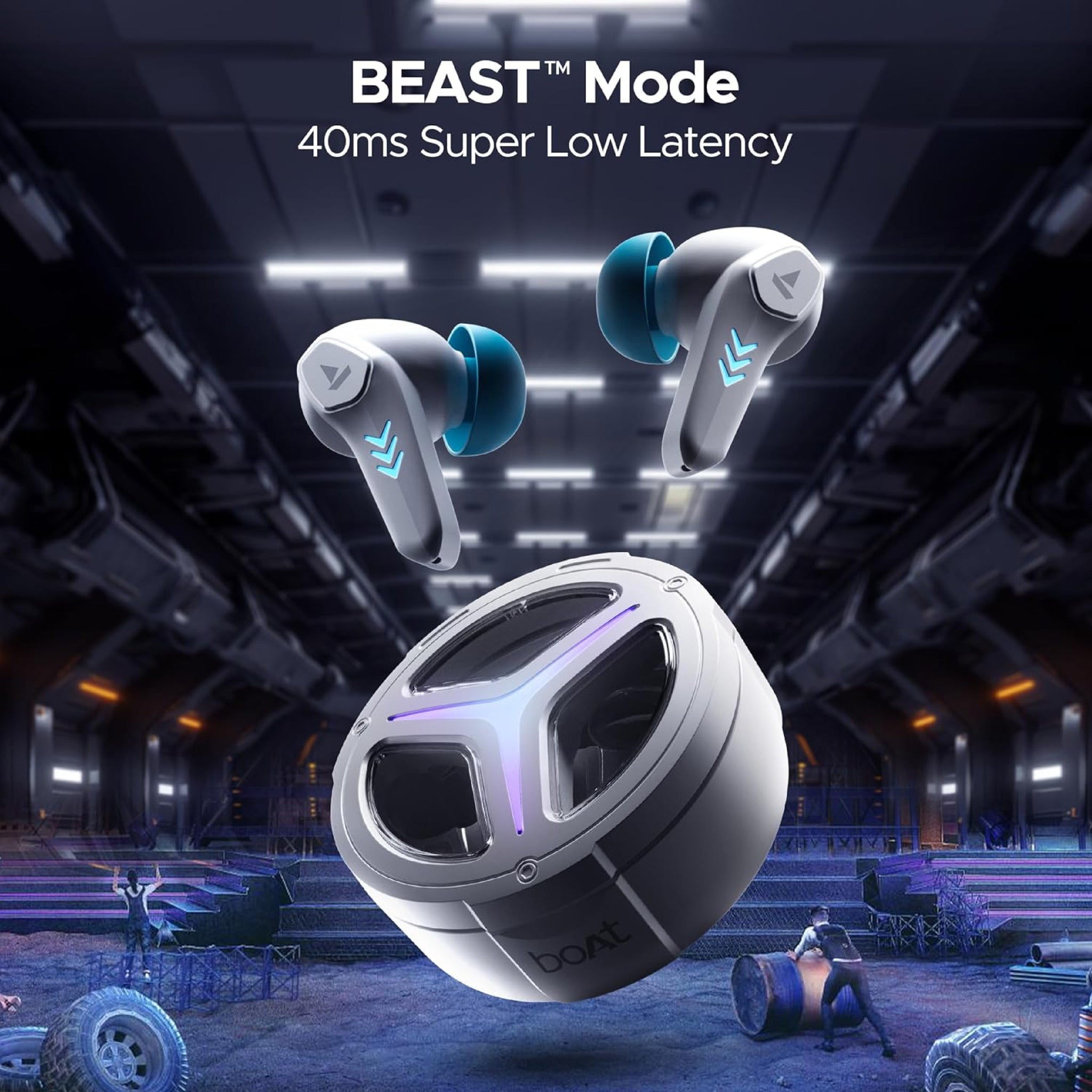 BoAt Immortal 171 Wireless Gaming Earbuds 40ms Low Latency with BEAST™ Mode, 40 Hours Gameplay, IPX5 Water, BT v5.3