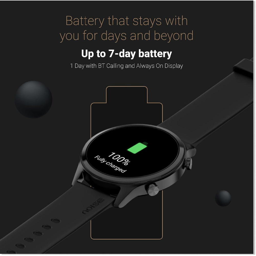 Noise Pulse 4 Max Smart Watch with AI Create (India's 1st Ever with Unlimited Watch Faces), AI Search, 1.96" AMOLED Display, Functional Crown, Premium Metallic Finish, Health Suite (Jet Black)