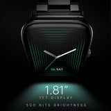 Noise Quad Call 1.81" Display, Bluetooth Calling Smart Watch, AI Voice Assistance, 160+Hrs Battery Life, Metallic Build, in-Built Games, 100 Sports Modes, 100+ Watch Faces, 5 Watts (Elite Black)