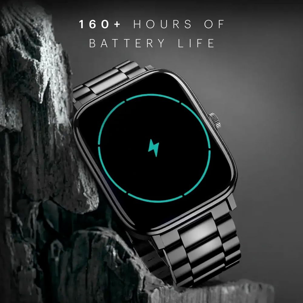 Noise Quad Call 1.81" Display, Bluetooth Calling Smart Watch, AI Voice Assistance, 160+Hrs Battery Life, Metallic Build, in-Built Games, 100 Sports Modes, 100+ Watch Faces, 5 Watts (Elite Black)