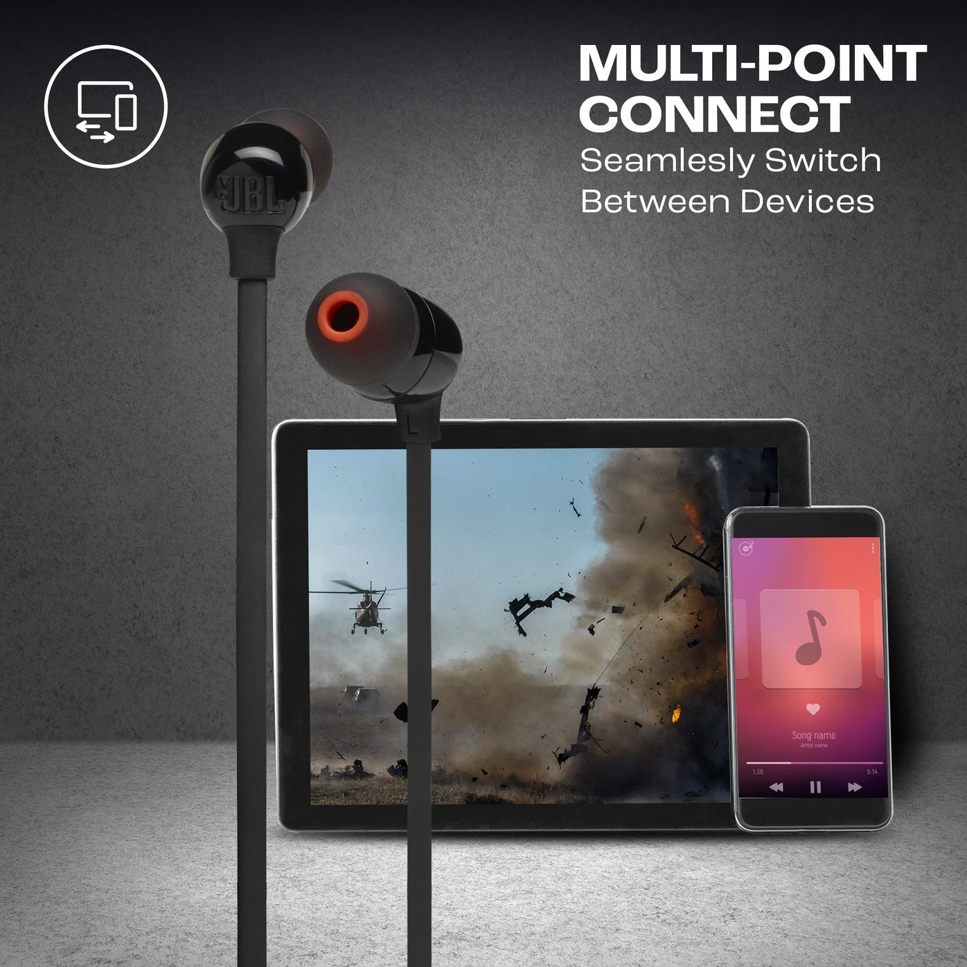 JBL Tune 175BT Flex Neckband with 14-Hour Playtime, Quick Charge, Multipoint Connect Bluetooth Headset (Black, In the Ear)