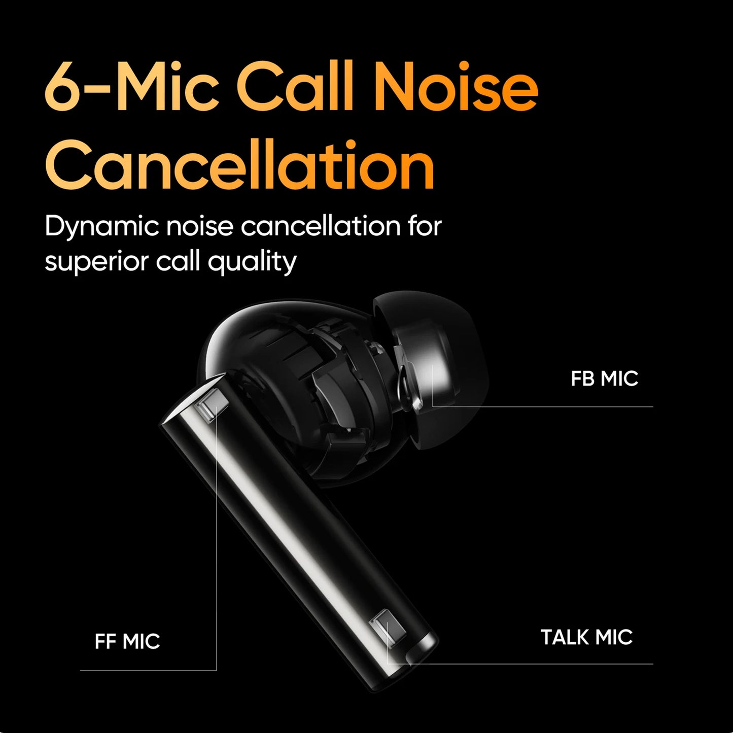 realme Buds Air 5 Pro with 50dB ANC, 360 Spatial Audio and upto 40 hours Playback Bluetooth Headset (Astral Black, True Wireless)