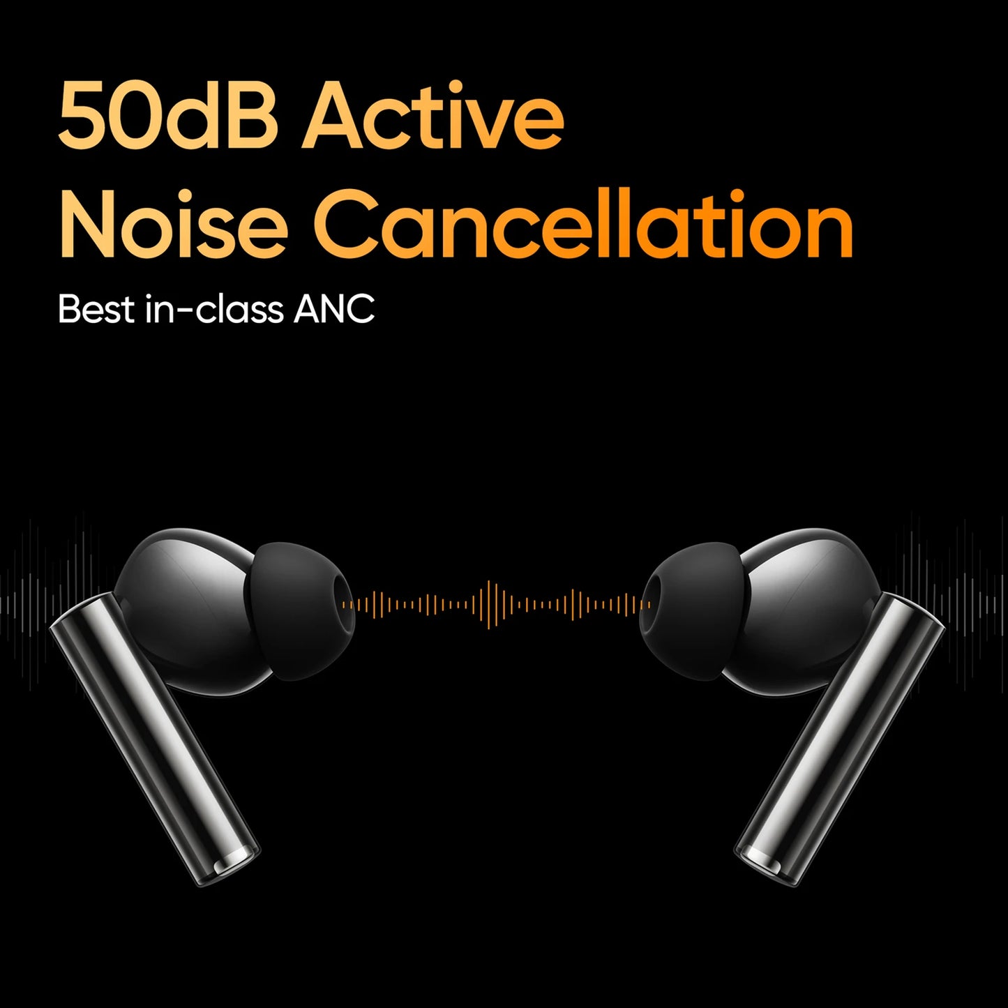 realme Buds Air 5 Pro with 50dB ANC, 360 Spatial Audio and upto 40 hours Playback Bluetooth Headset (Astral Black, True Wireless)