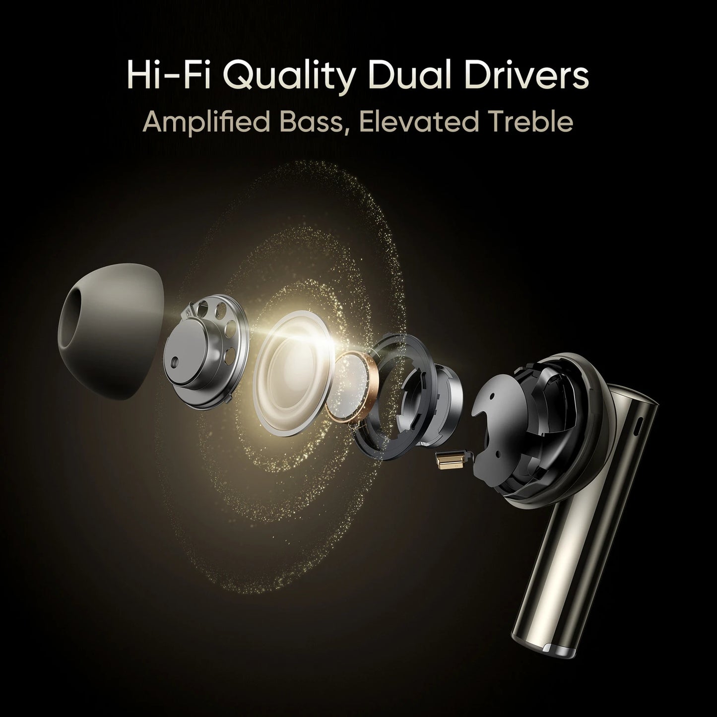 realme Buds Air 6 Pro with 50dB ANC, 360 Spatial Audio and upto 40 hours Playback Bluetooth Headset (Titanium Twilight, True Wireless)