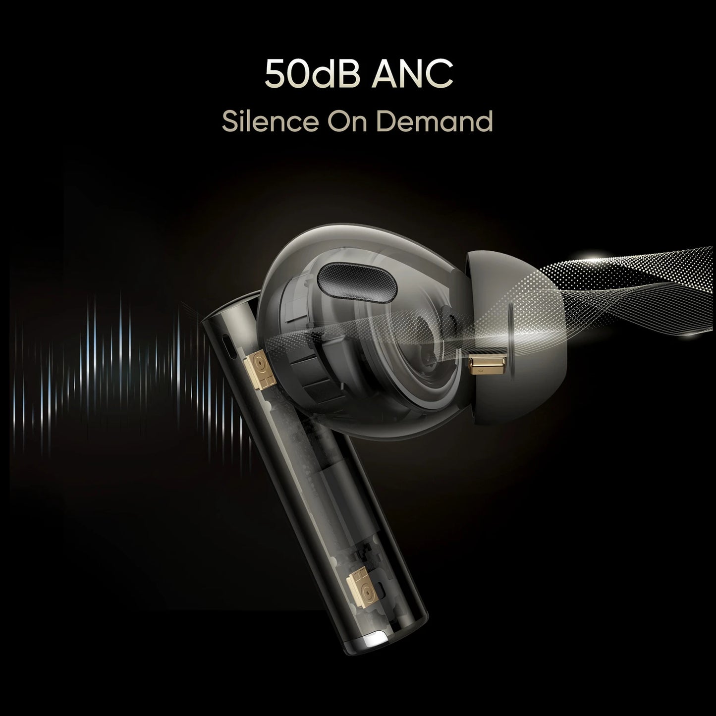 realme Buds Air 6 Pro with 50dB ANC, 360 Spatial Audio and upto 40 hours Playback Bluetooth Headset (Titanium Twilight, True Wireless)