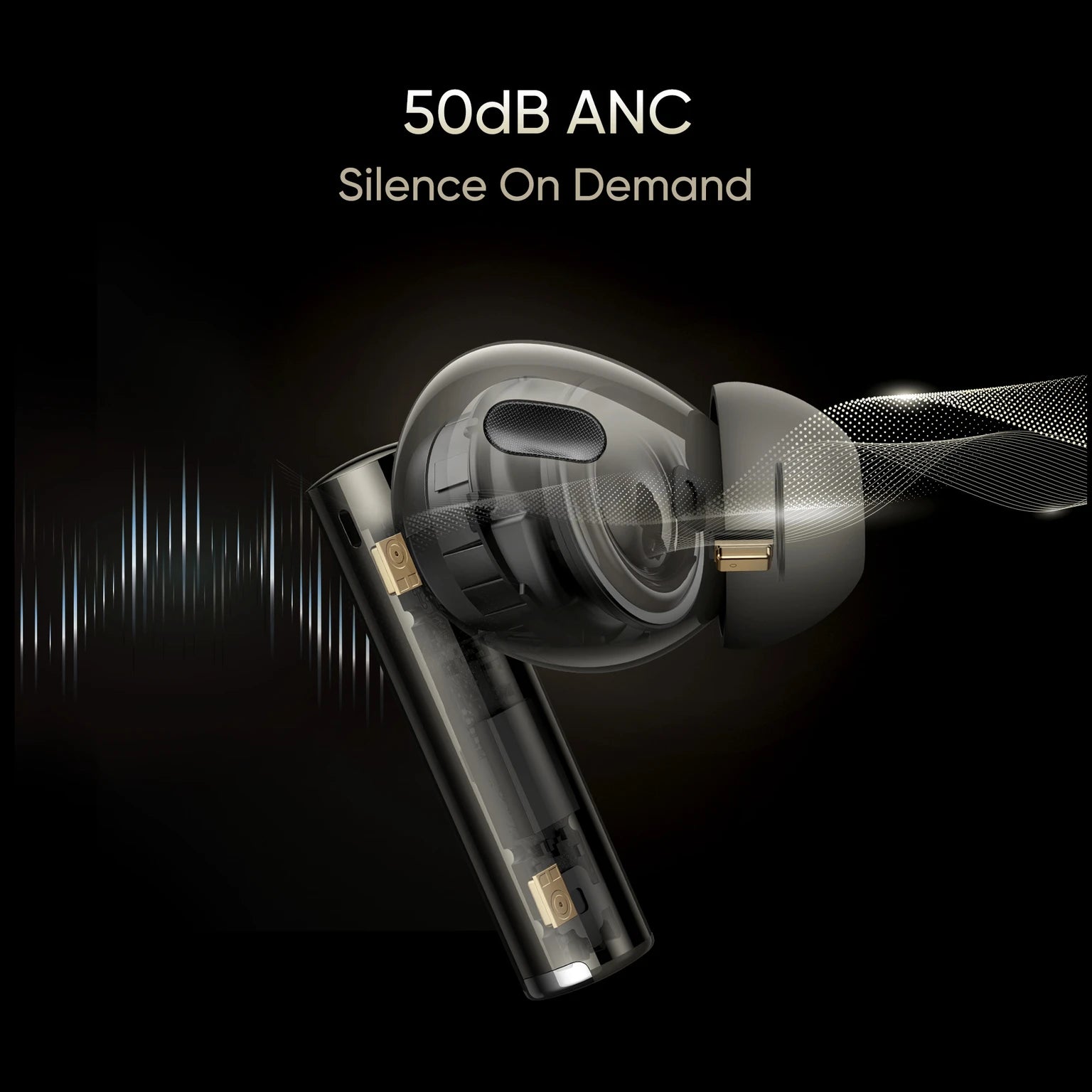 realme Buds Air 6 Pro with 50dB ANC, 360 Spatial Audio and upto 40 hours Playback Bluetooth Headset (Titanium Twilight, True Wireless)