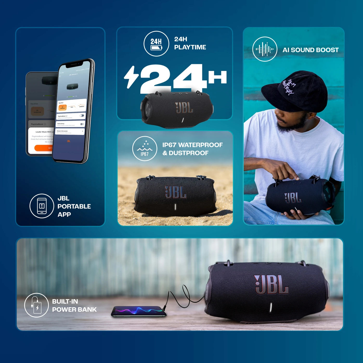 JBL Xtreme 4 AI Sound Boost Portable Speaker IP67 - CarrotKart | India's first Open Box ecommerce platform