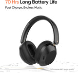 realme TechLife Studio H1 with 43dB ANC, Hi-Res Audio, 40mm Driver and 70hrs Playback Bluetooth Headset (Black, On the Ear)