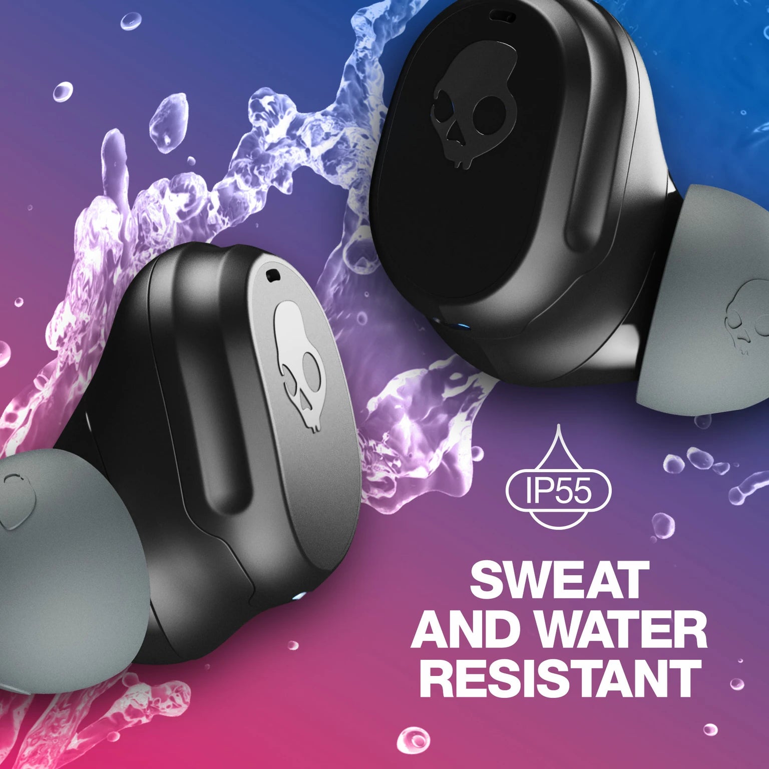 Skullcandy Mod TWS Dual-device pairing,Stay-Aware Mode,34Hr Playtime,Customize with App Bluetooth Headset (Light Gray Blue, In the Ear, True Wireless)