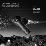 boAt Nirvana Crystl, (2025 Launch), Transparent Case,360 Spatial Audio, 4Mics ENx Bluetooth Headset (Quantum Black, True Wireless)