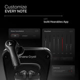 boAt Nirvana Crystl, (2025 Launch), Transparent Case,360 Spatial Audio, 4Mics ENx Bluetooth Headset (Quantum Black, True Wireless)