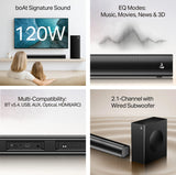 boAt Aavante Bar Quake Pro 120W Soundbar 2.1 Channel Wireless
