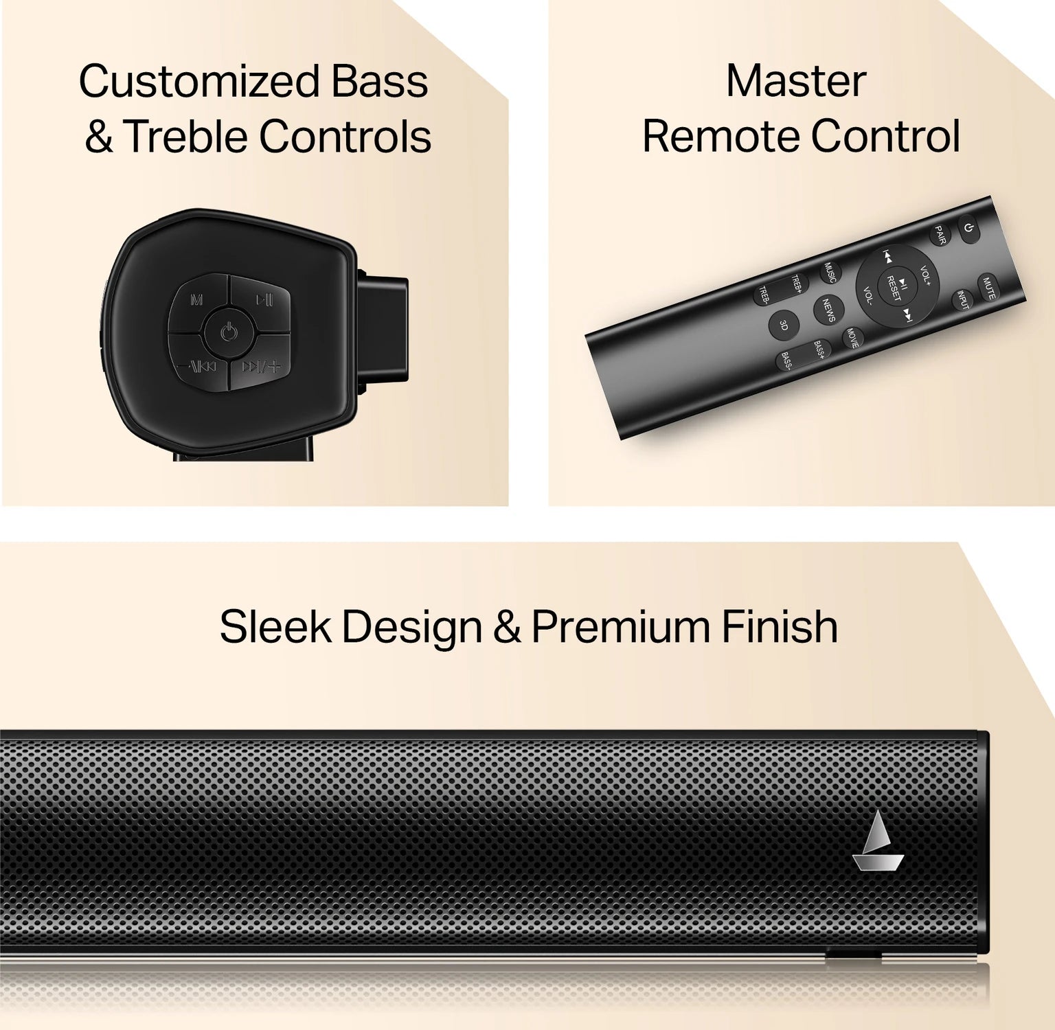 boAt Aavante Bar Quake Pro 120W Soundbar 2.1 Channel Wireless