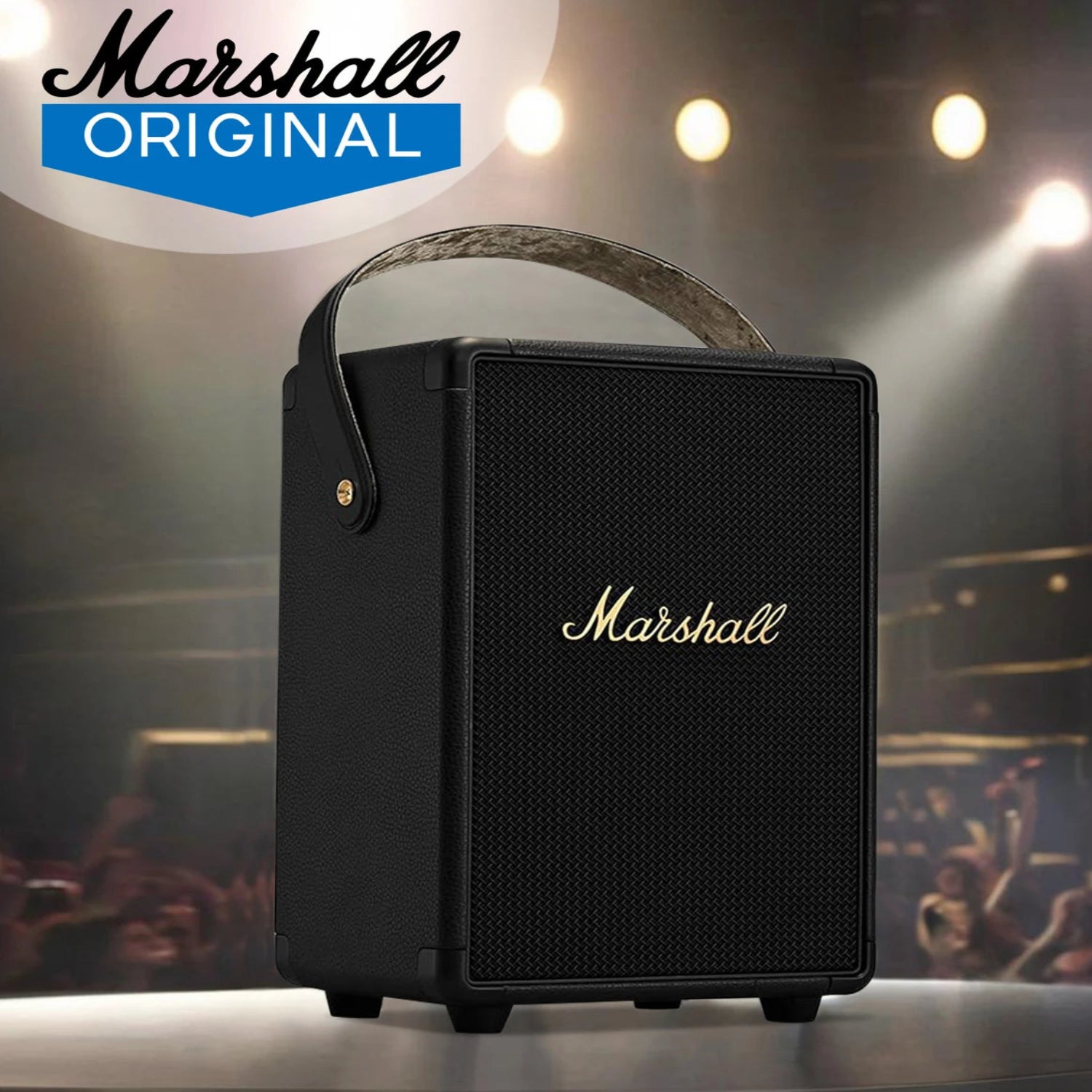 Marshall Tufton 80 W Bluetooth Speaker (Black & Brass, Stereo Channel) - CarrotKart | India's first Open Box ecommerce platform