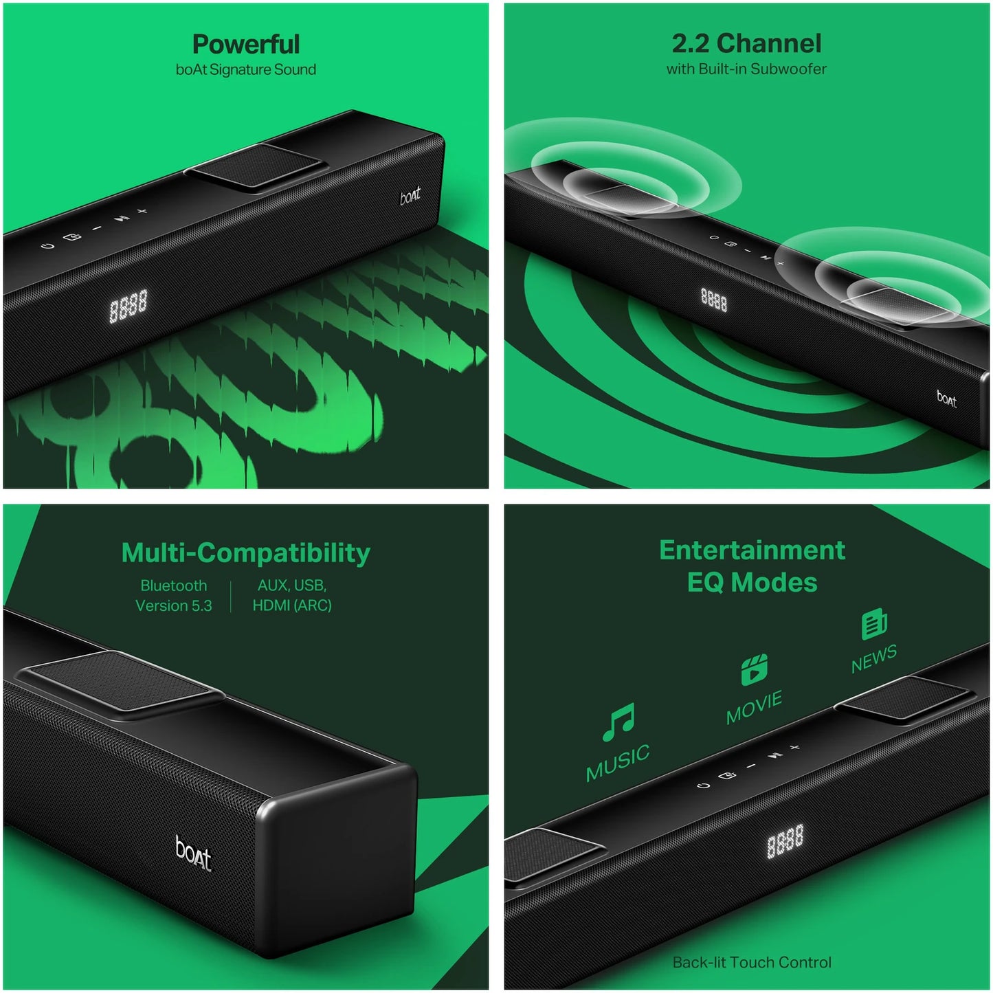 boAt Aavante Bar Raga 100W Soundbar 2.1 Channel