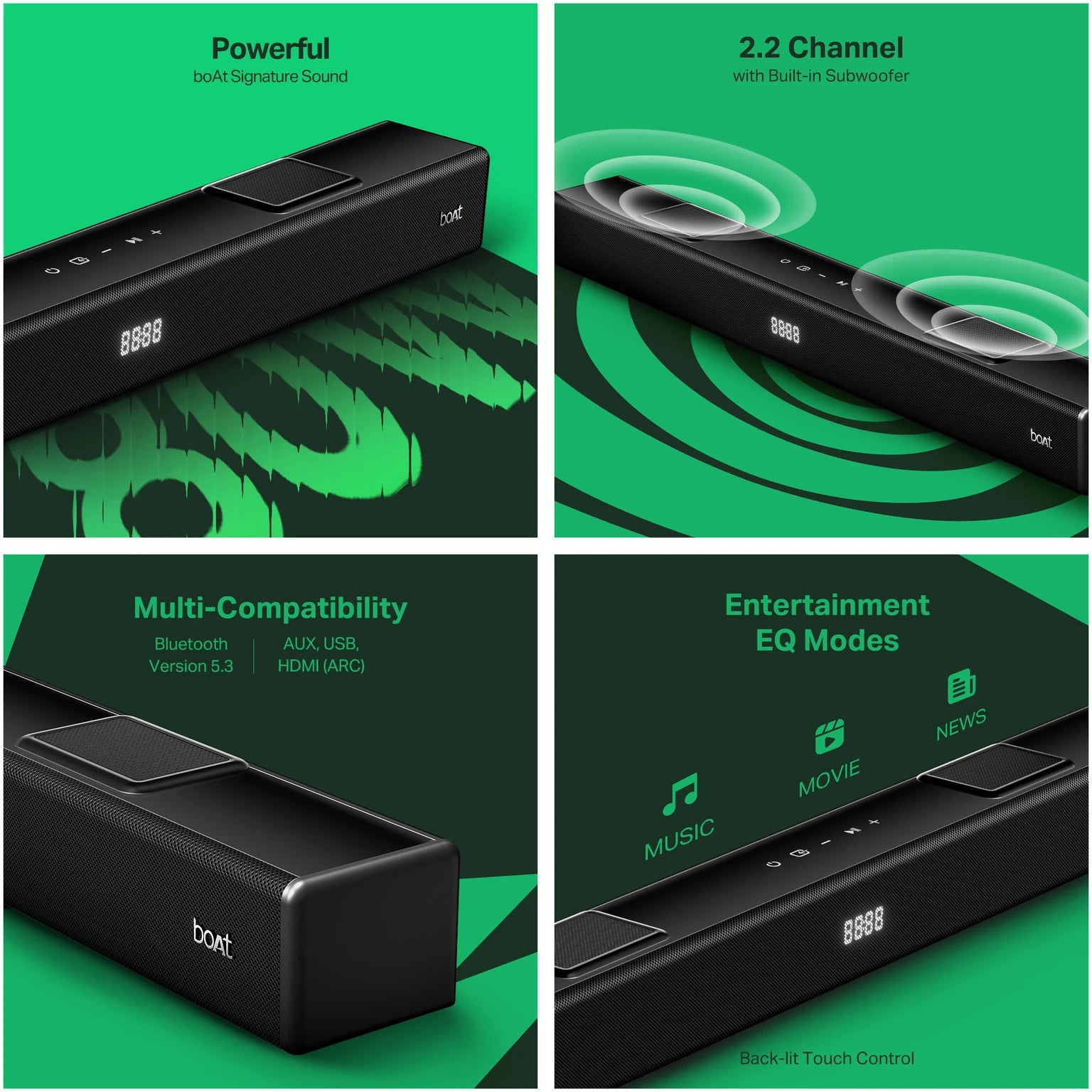 boAt Aavante Bar Raga 100W Soundbar 2.1 Channel
