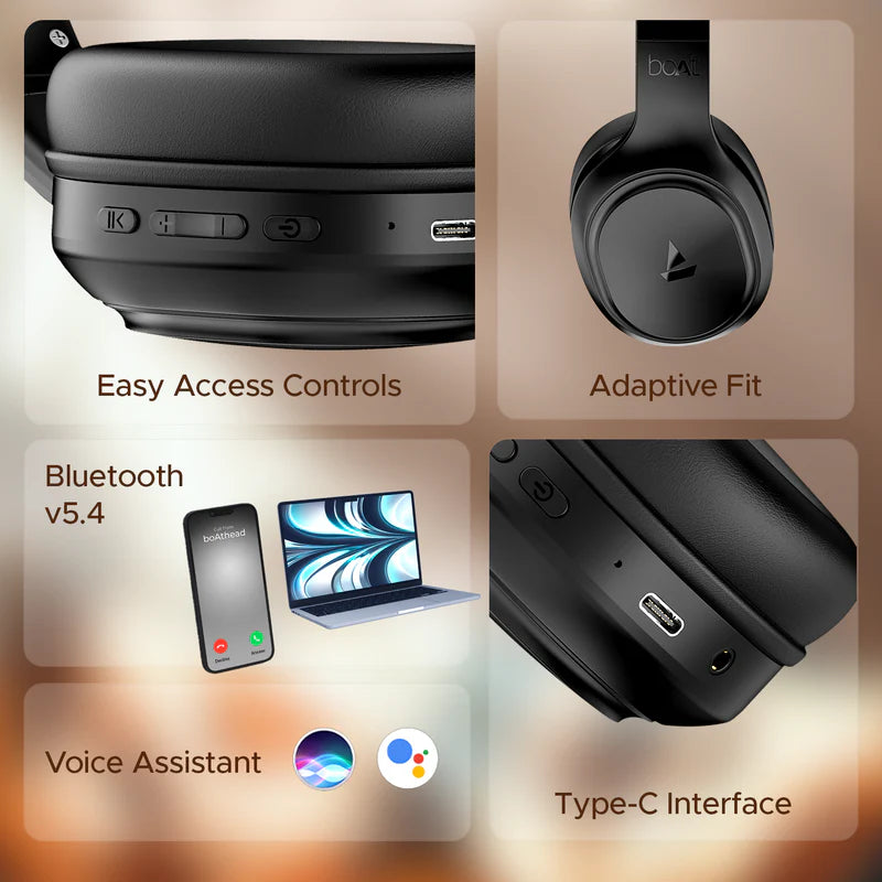 boAt Rockerz 430, 40ms Latency, 40H Battery, Stream Ad Free Music via App, Bluetooth Headset (Starry Night, On the Ear)